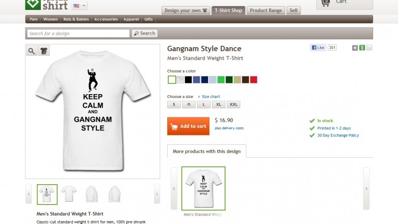 PSY’s “Gangnam Style” T-Shirt Sold on German Online Store PSY’s “Gangnam Style” T-Shirt Sold on German Online Store