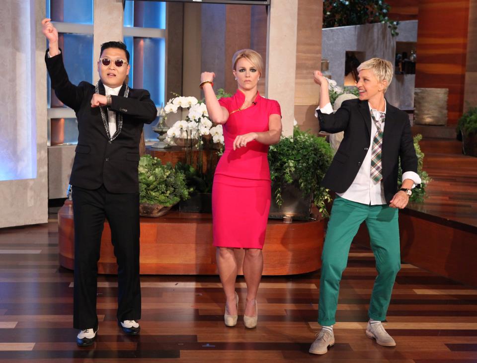 Don’t Hold It Against Her, Britney Spears Dances “Gangnam Style” with Psy on “The Ellen DeGeneres Show”
