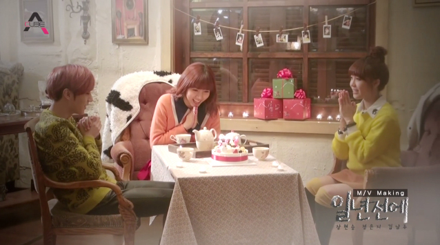 BEAST’s Hyun Seung, A Pink’s Eunji and Namjoo Reveal BTS for “A Year Ago”