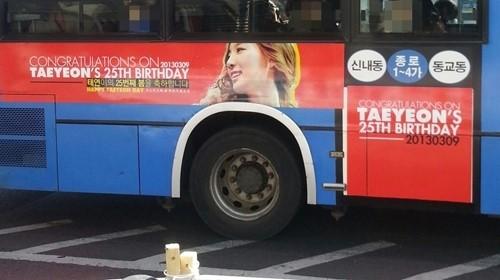 Fans Place Special Message on a Bus for Taeyeon’s Upcoming Birthday