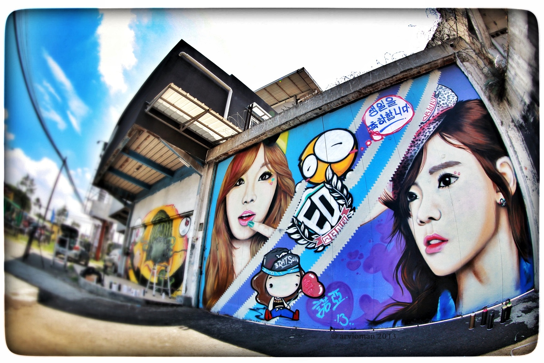 Indonesian Fan Creates a Giant Street Art Display for Taeyeon’s Birthday