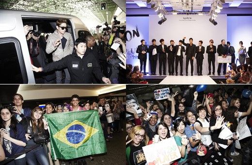 Super Junior Arrives in Brazil, Finds Time to Do Charity!