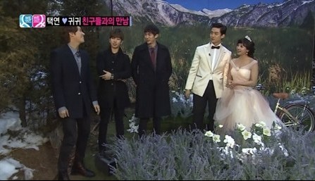Seulong, G.O., and Kwanghee visit Taecyeon and Gui Gui’s Wedding Photo Shoot