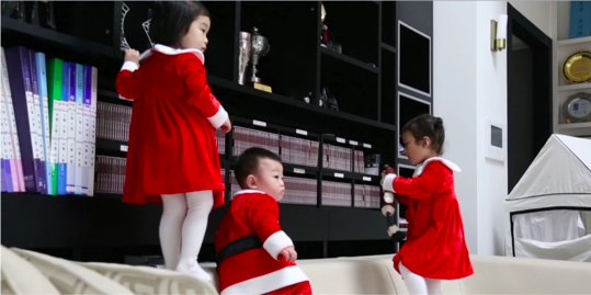 Daebak Transforms Into Baby Santa on 