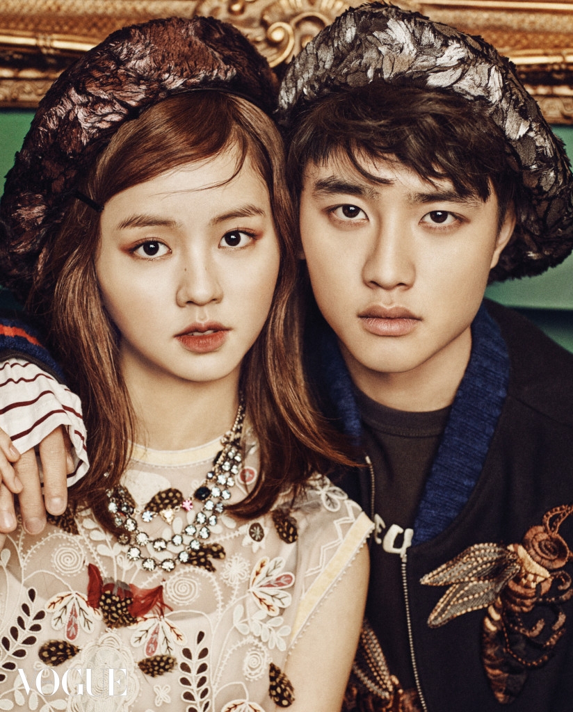 D.O and Kim So Hyun Look Dashing in Vogue