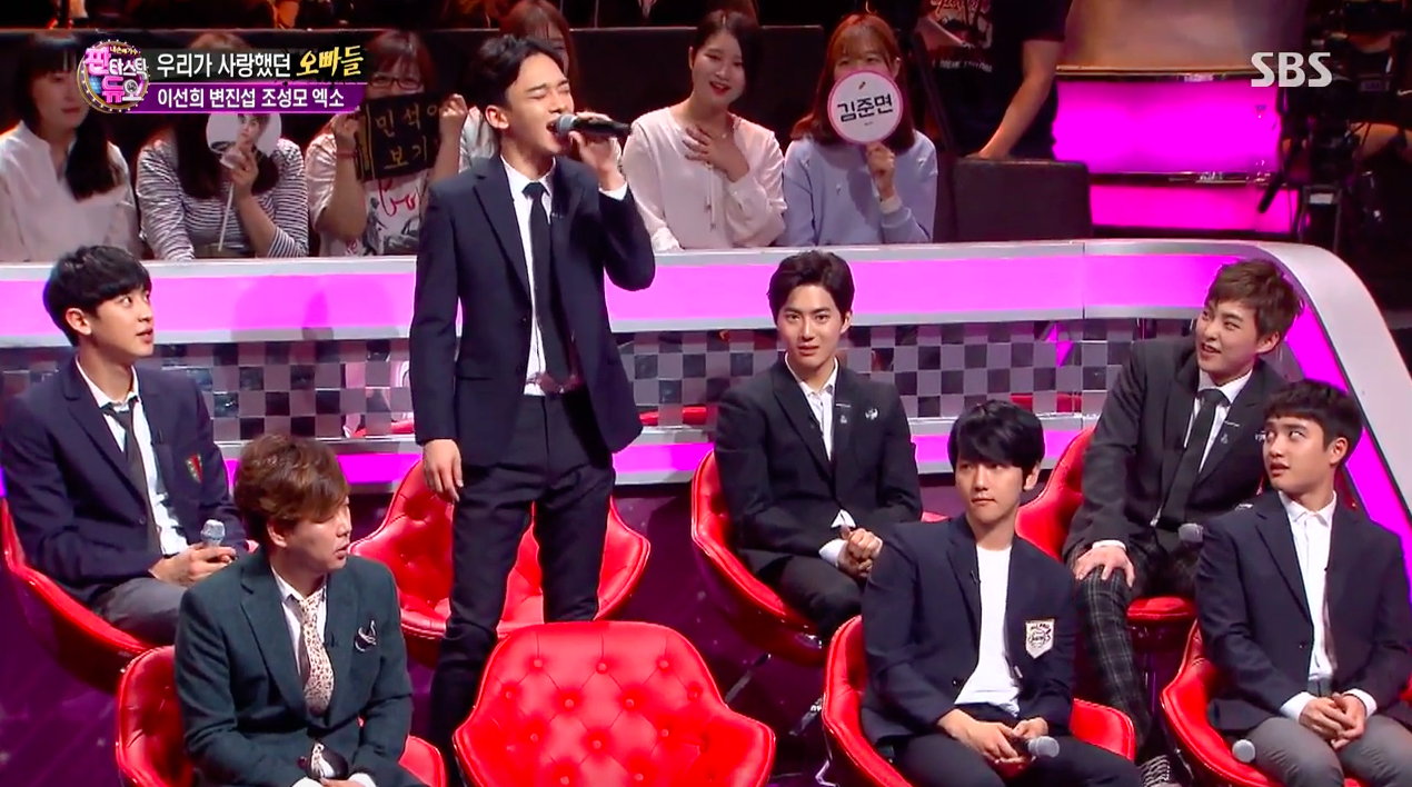 Watch: EXO’s Xiumin And Chen Try To Hit Challenging High Note On “Fantastic Duo”