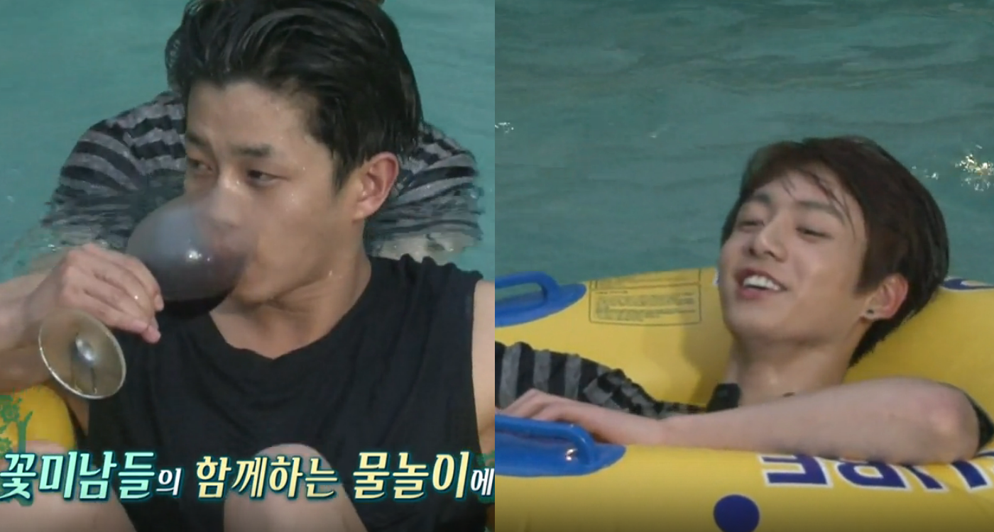 Watch: BTS’s Jungkook And Kim Min Suk Beat The Heat By Taking A Dip In The Pool In “Flower Crew” Teaser