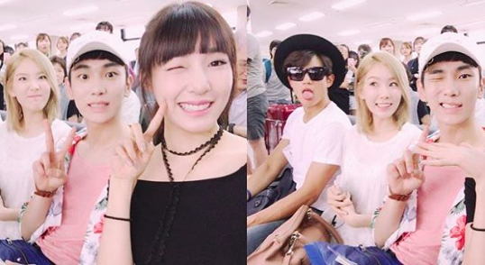 Girls' Generation's Tiffany And Taeyeon, And SHINee's Key And Minho Snap Shots Together On Way To Tokyo