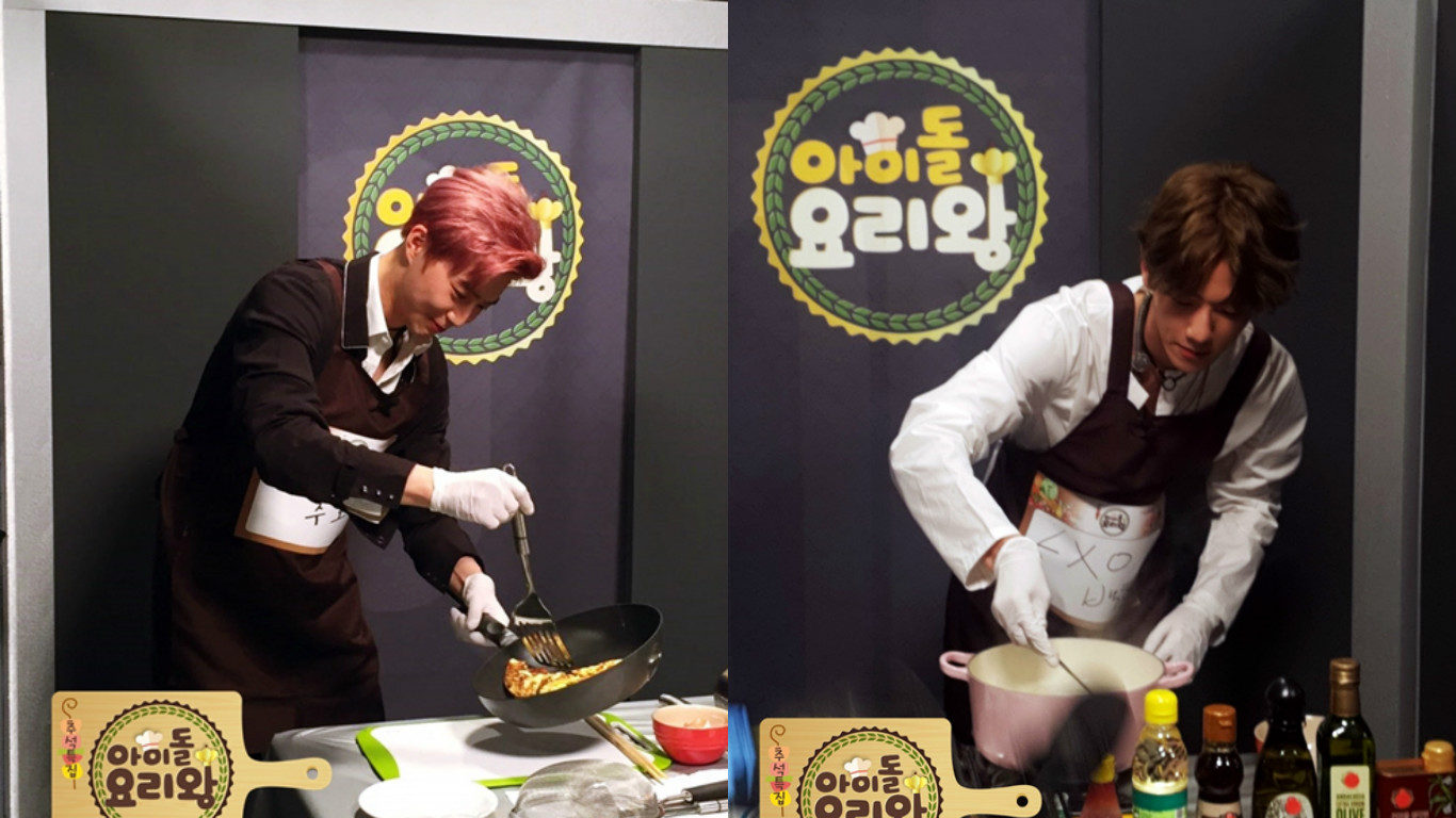 Chefs Baekhyun And Suho Are Hard At Work In New Batch 'Idol Chef King' Photos