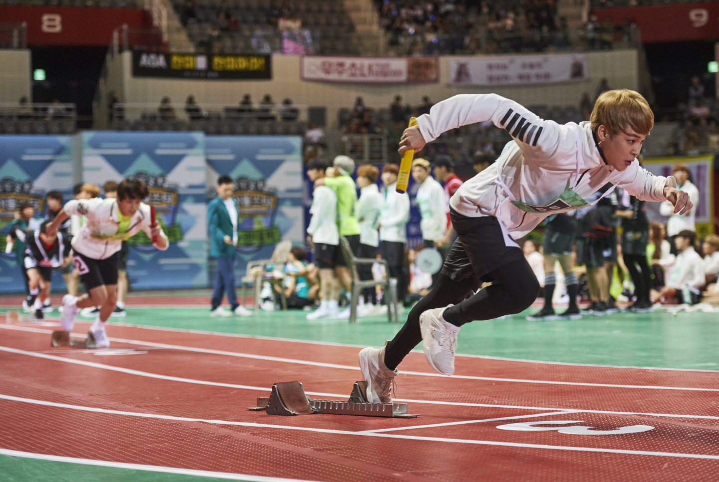 Watch: BTS Wins Relay For The 3rd Time In A Row At '2016 Idol Star Athletics Championships'