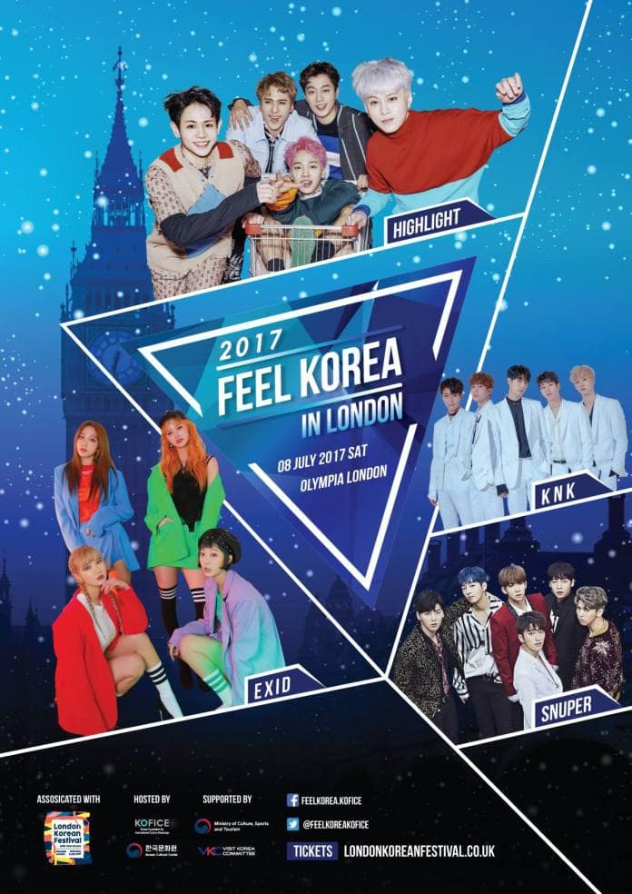 Highlight, EXID, KNK, Snuper To Take The Stage At 2017 Feel Korea In London