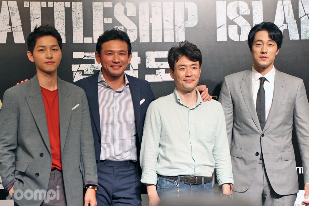 Hwang Jung Min, So Ji Sub, Song Joong Ki Talk 'The Battleship Island' With Fans And Press At Singapore Stop