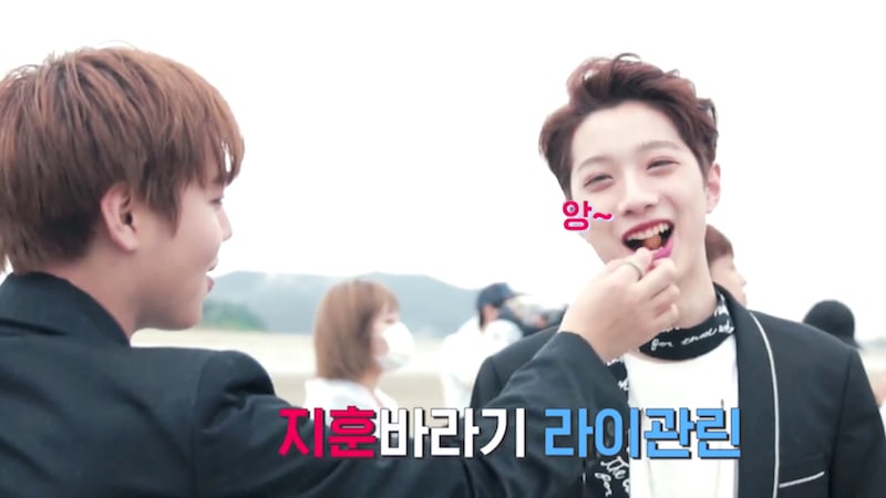 Watch: Wanna One Feeds Each Other And Dances With Anchovies In Making Of 'Burn It Up' MV