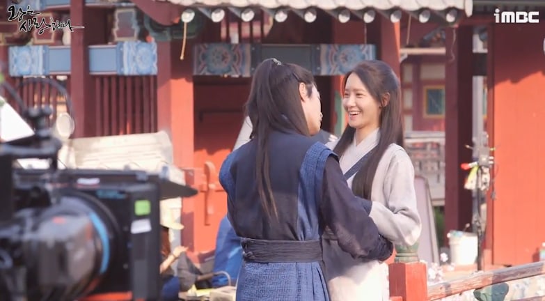 Watch: Girls' Generation's YoonA And Hong Jong Hyun Are All Giggles While Filming Kiss Scene For 'The King Loves'
