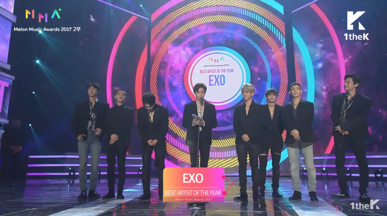 EXO Wins Best Artist Of The Year At The 2017 Melon Music Awards, Total Of Five Awards