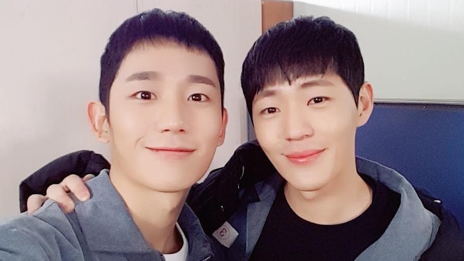 Jung Hae In And Shin Jae Ha Reunite On Set Of 