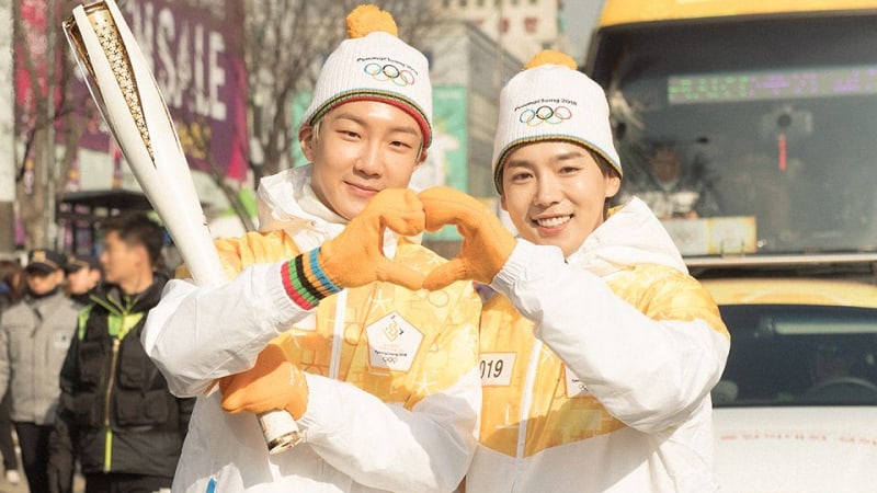 WINNER's Lee Seung Hoon And Kim Jin Woo Are Adorable Torchbearers For 2018 Pyeongchang Olympics