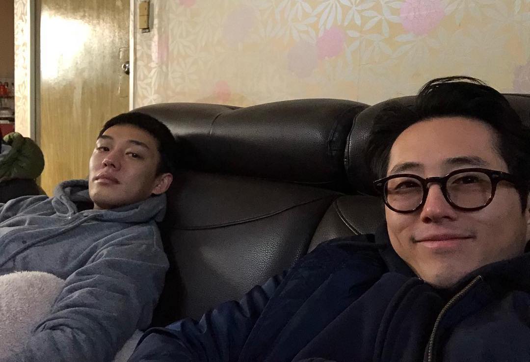 Steven Yeun Shares Photos With Co-Star Yoo Ah In