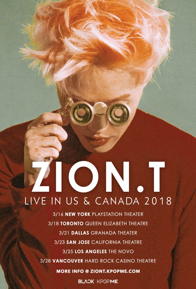 Zion.T To Hold Concerts In U.S. And Canada This March