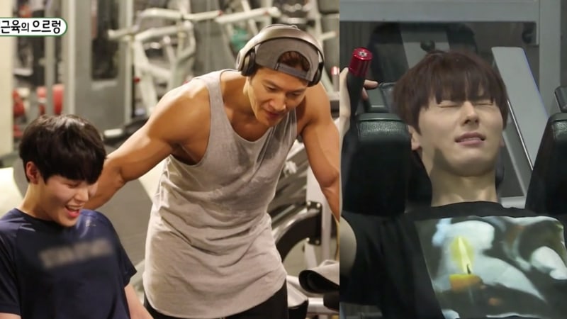 Wanna One's Ha Sung Woon And Hwang Min Hyun Try An Intense Workout With Kim Jong Kook