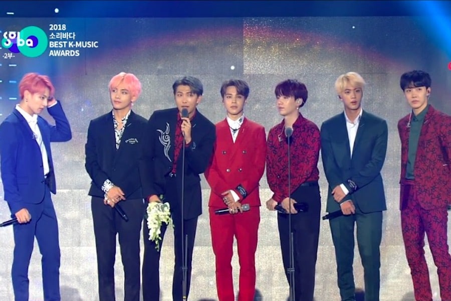 BTS Wins Daesang At 2018 Soribada Best K-Music Awards | Soompi