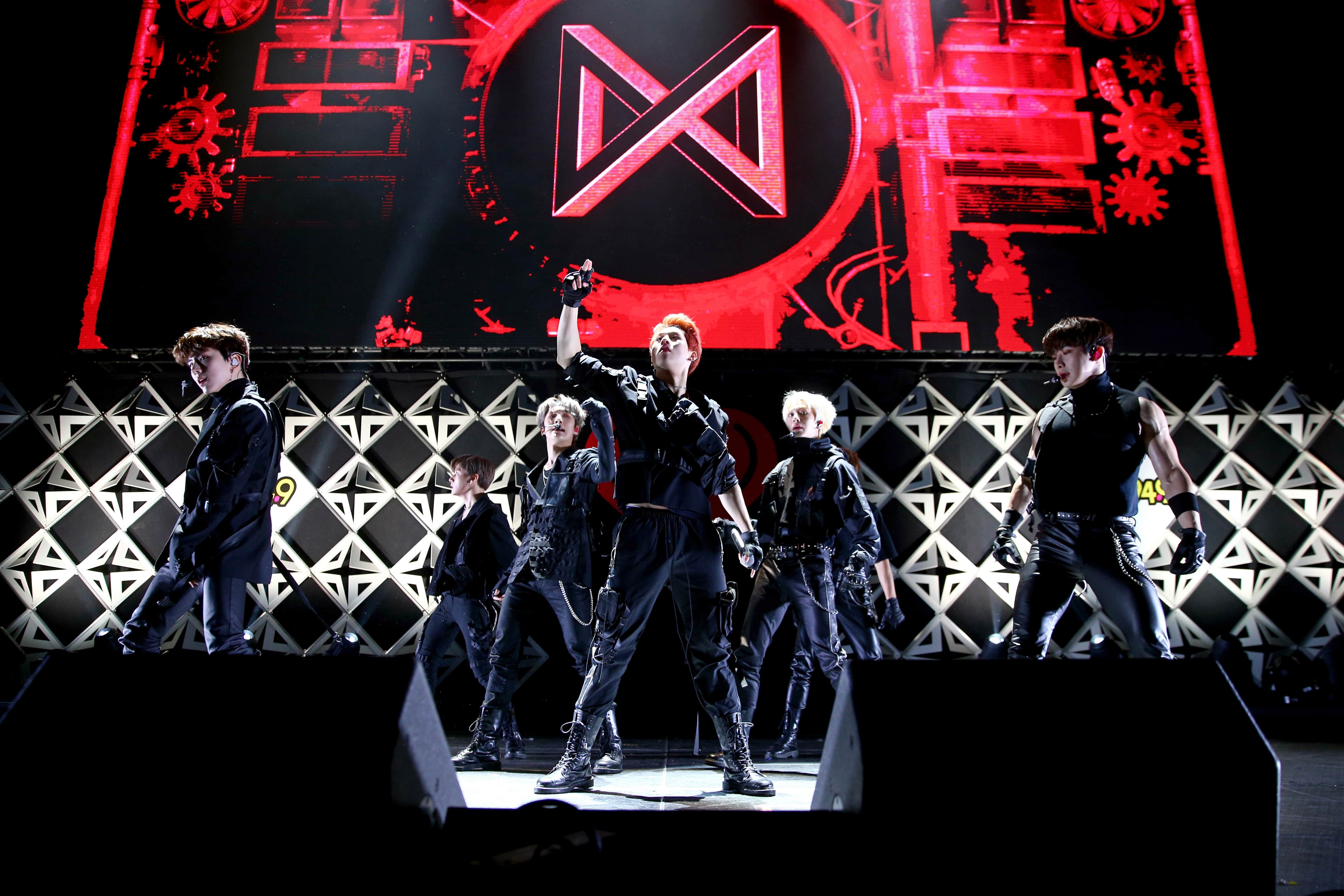 MONSTA X performs onstage during WiLD 94.9's FM's Jingle Ball 2018 Presented by Capital One at Bill Graham Civic Auditorium on December 1, 2018 in San Francisco, Ca. Photo by Getty Images for iHeartMedia.
