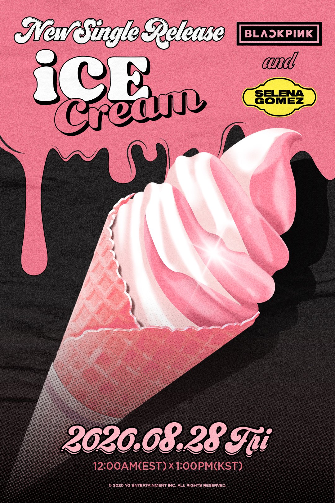 Poster single kolaborasi BLACKPINK dan Selena Gomez - 'Ice Cream'

