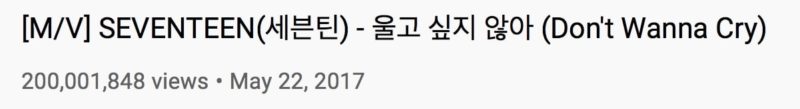 SEVENTEEN’s “Don’t Wanna Cry” Becomes Their 1st MV To Hit 200 Million ...