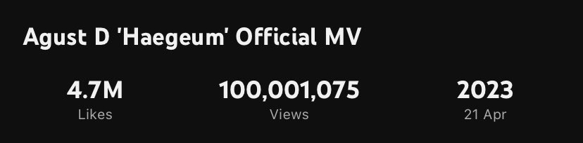 BTS’ Suga’s “Haegeum” Becomes His 3rd MV As Agust D To Hit 100 Million Views