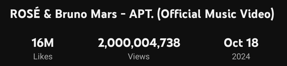 Rosé And Bruno Mars’ “APT.” Becomes Fastest MV Led By Female Artist To Hit 2 Billion Views