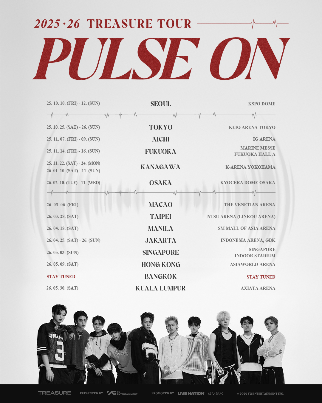 TREASURE Announces Stops For 2025-26 “PULSE ON” Tour
