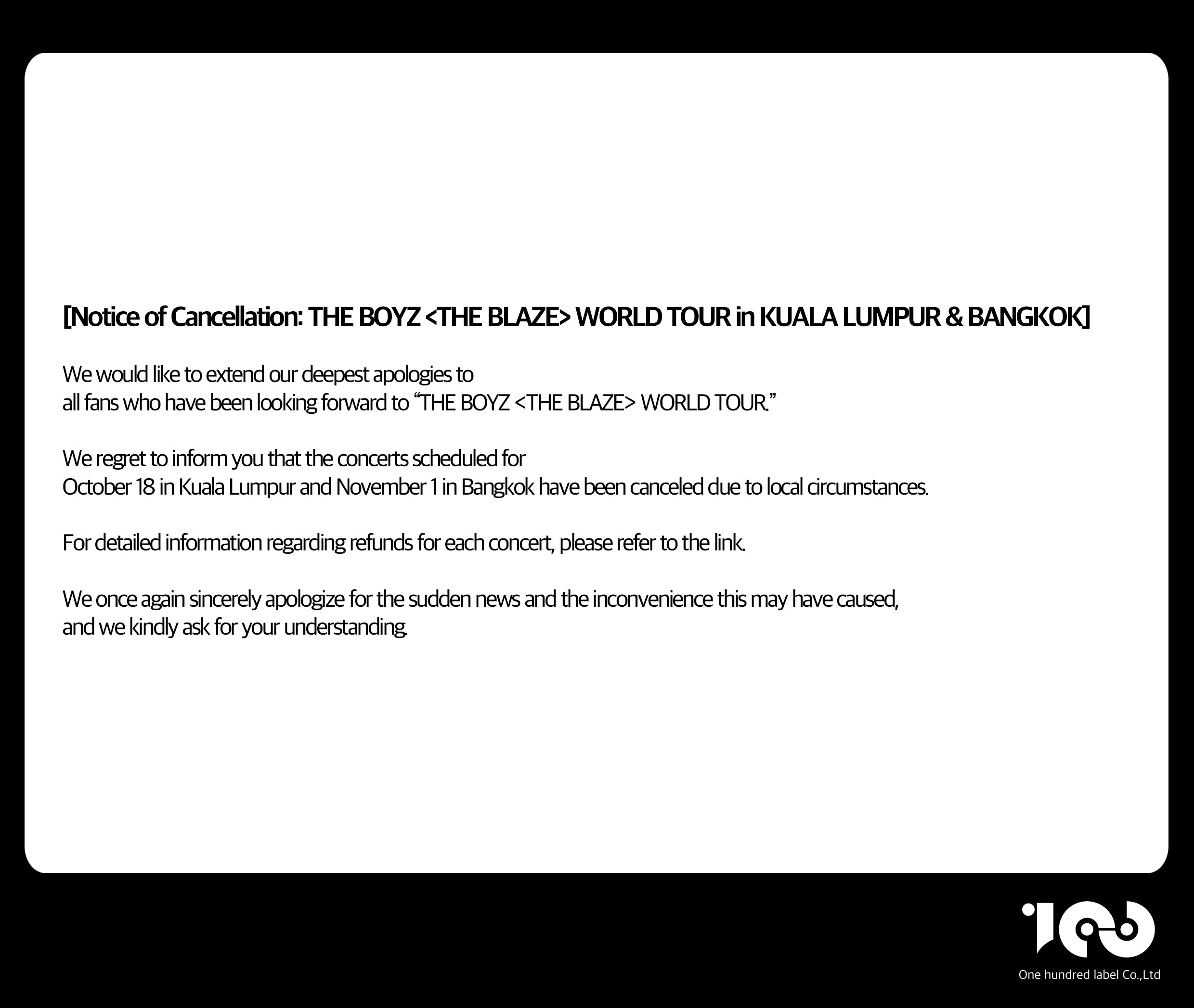 THE BOYZ Cancels Kuala Lumpur And Bangkok Concerts