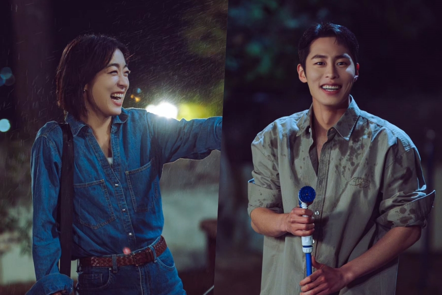 Lee Jae Wook And Choi Sung Eun Playfully Splash Each Other In New Drama “Last Summer”