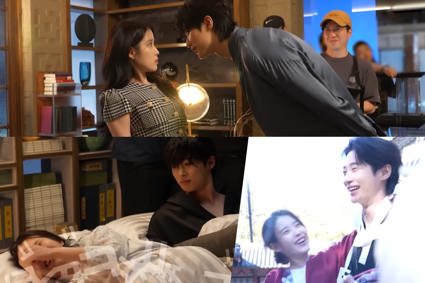 Watch: IU And Byeon Woo Seok Brighten Up The Set Of “Perfect Crown” With Endless Laughter