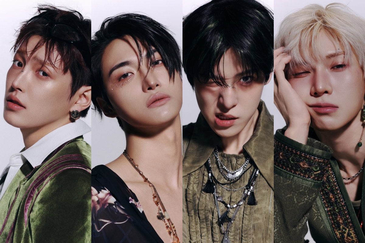ATEEZ eight members in a group concept photo for the GOLDEN HOUR Part 5 album
