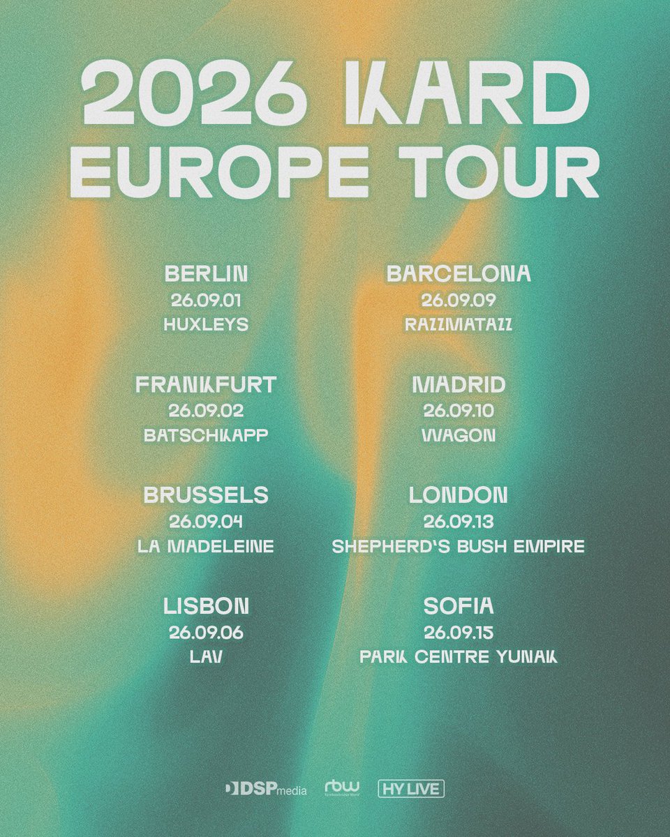 KARD Announces Dates And Venues For 2026 Europe Tour