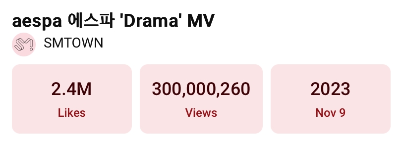 aespa’s “Drama” Becomes Their Fastest MV To Hit 300 Million Views