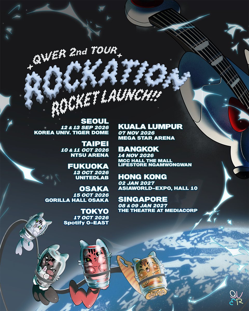QWER Announces Dates And Cities For 2026-2027 Tour “ROCKATION : ROCKET LAUNCH!!”