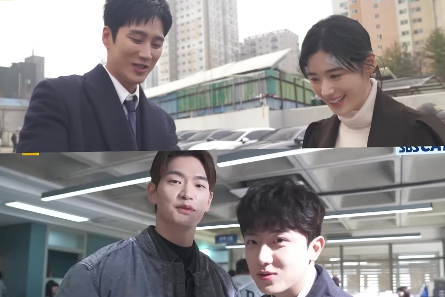 Watch: Ahn Bo Hyun, Jung Eun Chae, Kang Sang Jun, And Kim Shin Bi Showcase Their Chemistry While Filming “Flex X Cop 2”