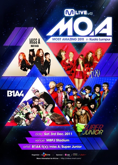 Super Junior, f(x), miss A and B1A4 to Perform in Malaysia