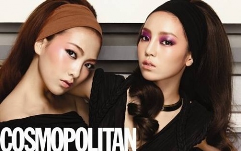 Kara’s Goo Hara and Kang Ji Young in a V-line Showdown for Cosmopolitan