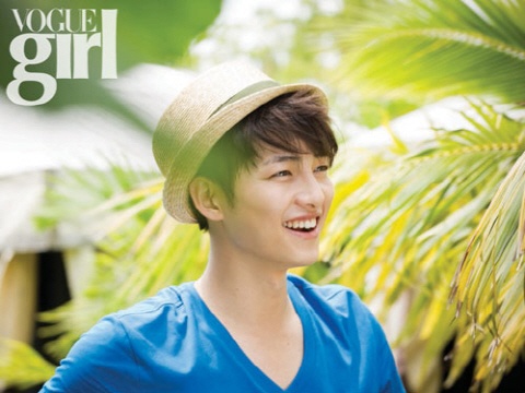 Song Joong Ki Shows Off His Milky Skin in Vogue Girl