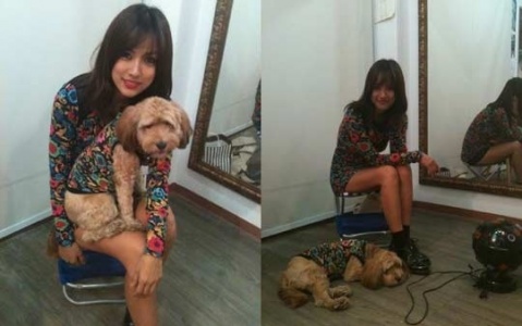 Lee Hyori and Her Dog Soonshim Show Off Their "Couple Look"