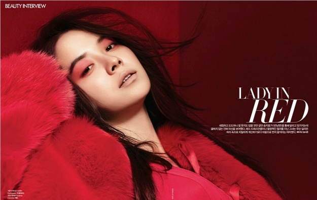 Song Ji Hyo is a Lady in Red for Bazaar Korea