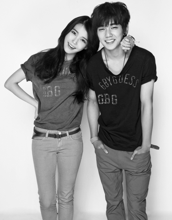 IU & Yoo Seung Ho Pose Together for G by Guess