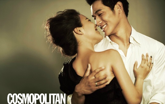 Baek Ji Young and Jung Suk Won Pose Affectionately For Cosmopolitan