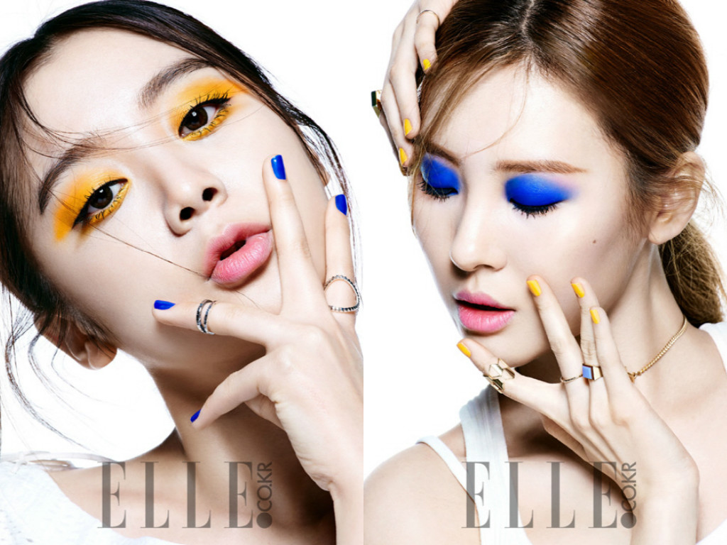 Hyelim y Sunmi de Wonder Girls’ muestran su nuevo maquillaje para “Elle”