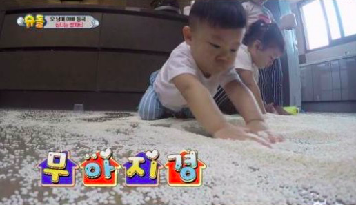 Seol Ah, Soo Ah y Daebak hacen una fiesta salvaje de arroz en “The Return of Superman”