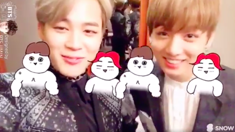Jimin y Jungkook de BTS diseñan lindos filtros de selcas para aplicación móvil