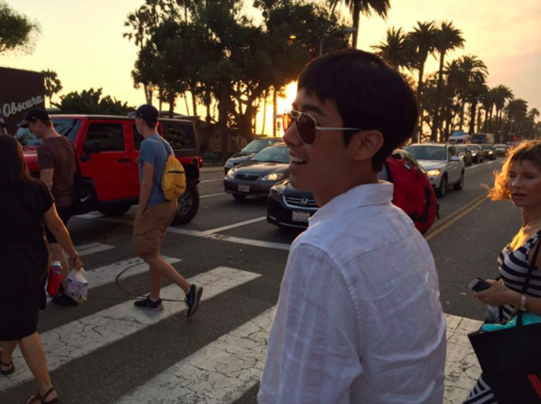 Kwanghee disfruta de sus últimas vacaciones en Estados Unidos antes de comenzar el servicio militar